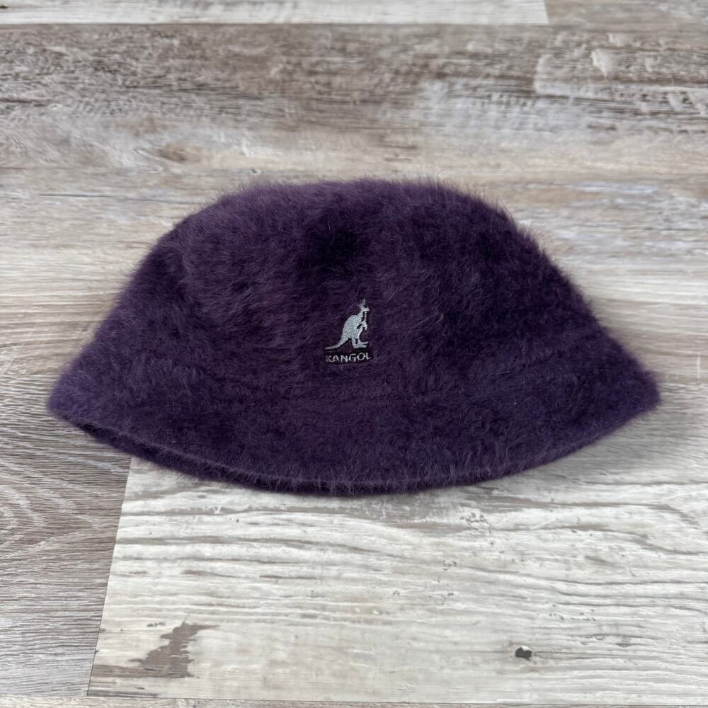 Kangol Purple Fuzzy Angora Bucket Hat Y2K Indie Sleaze Streetwear